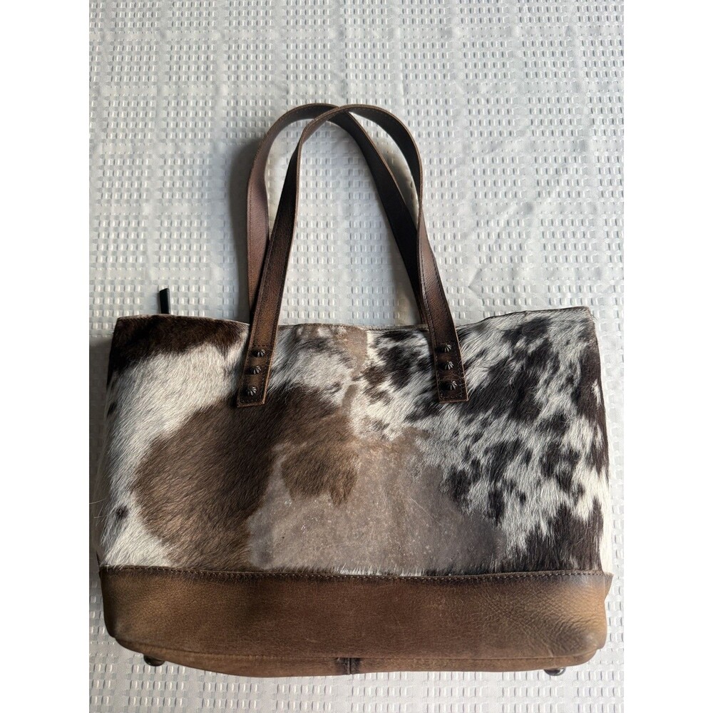 STS Ranchwear Women's Cow Leather and Hair Tote Bag Classic Cowhide Tote - Picture 2 of 16